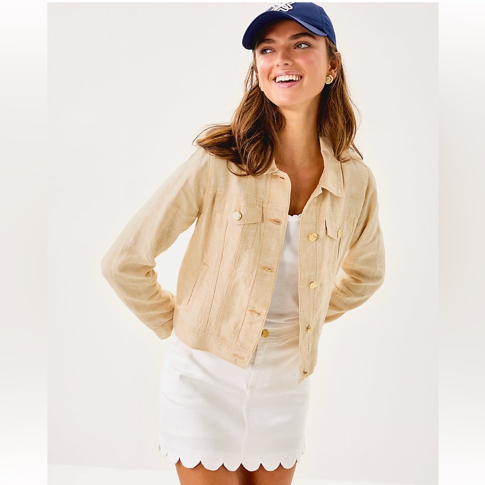 Lilly Pulitzer Seaspray Linen Jacket - Picture 4 of 4